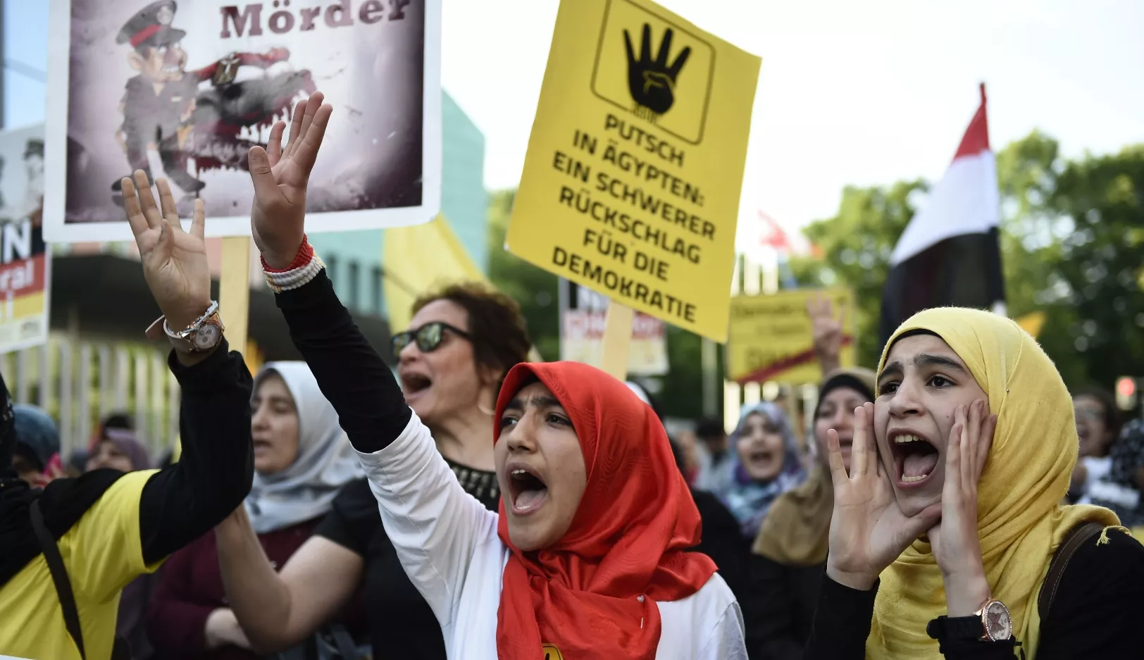 GERMANY-EGYPT-DIPLOMACY-PROTEST