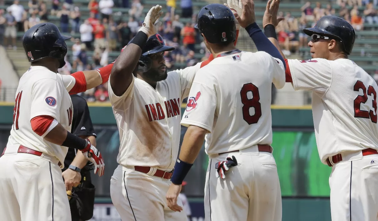 Abraham Almonte, Carlos Santana, Michael Brantley, Lonnie Chisenhall