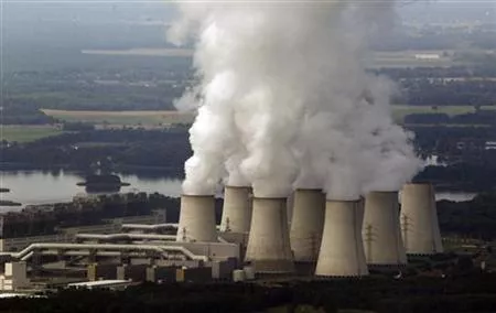 An aerial view shows Vattenfall’s Jaenschwalde brown coal power station near Cottbus