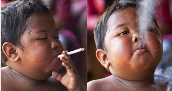 Niño fumando