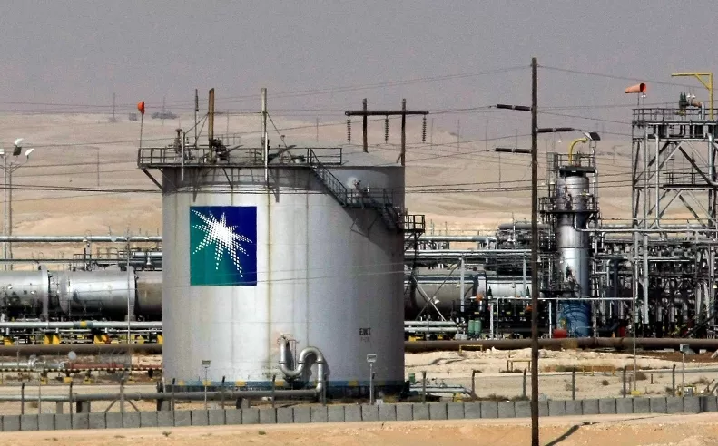 A general view shows the Saudi Aramco oi