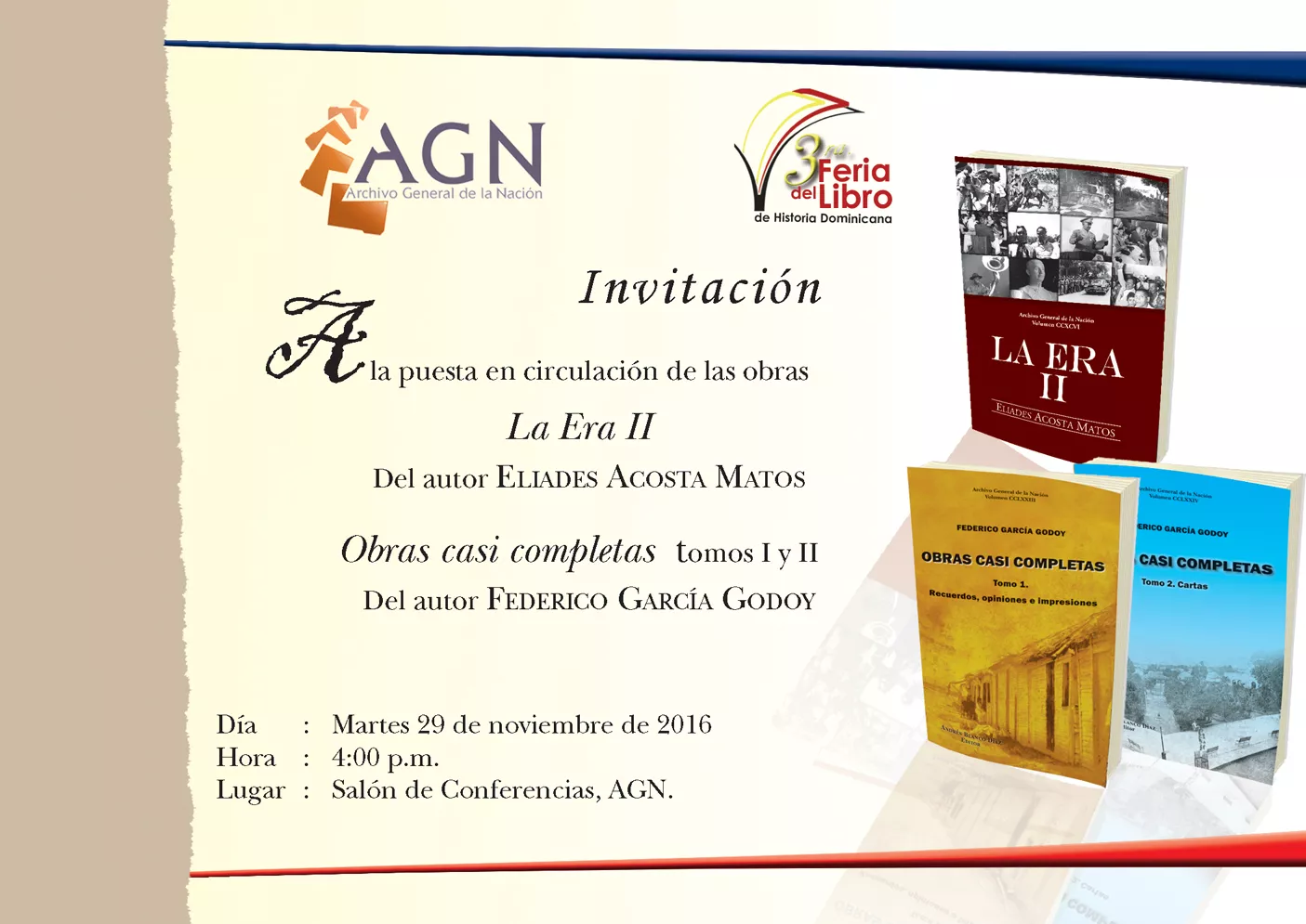 Archivo General de la Nación presenta hoy nuevos libros