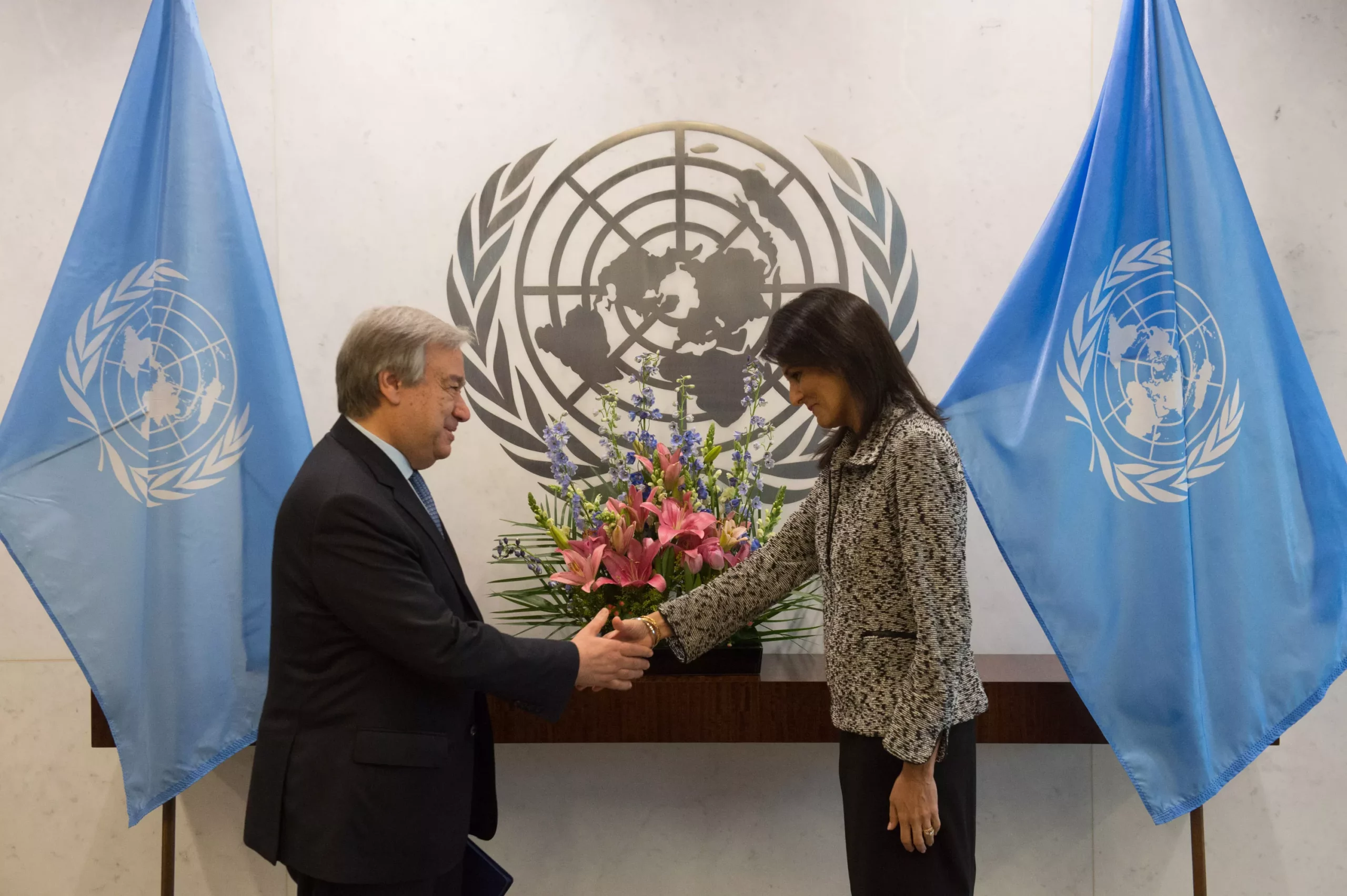 UN Secretary General meets with new US Ambassador to the United Nations Nikki Haley