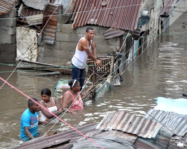 Inundaciones en Santiago. El Nacional/ FE