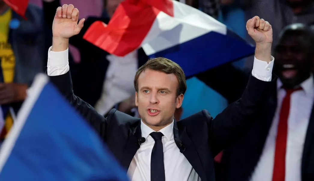 Emmanuel Macron, head of the political movement En Marche !, or Onwards !, and candidate for the 2017 presidential election, attends a campaign rally in Albi