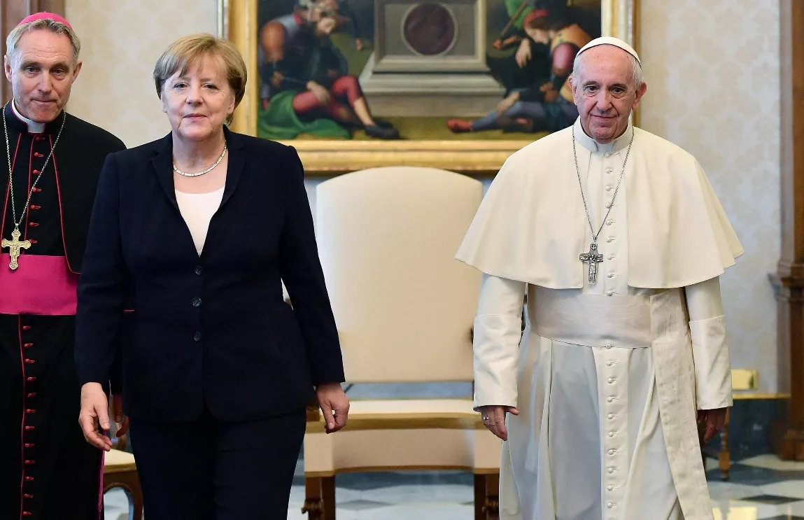 Pope Francis meets Angela Merkel