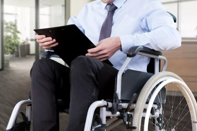 Disabled office worker