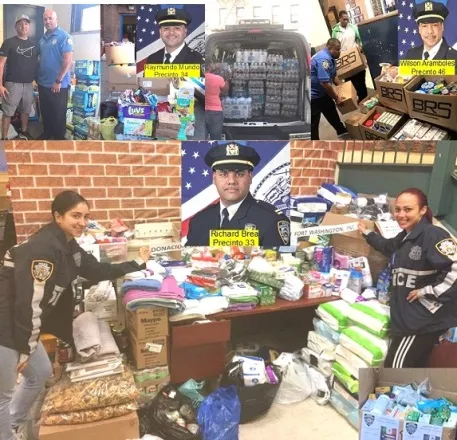 policias-ny-colectan-toneladas-ayuda-para-dannificados-huracanes