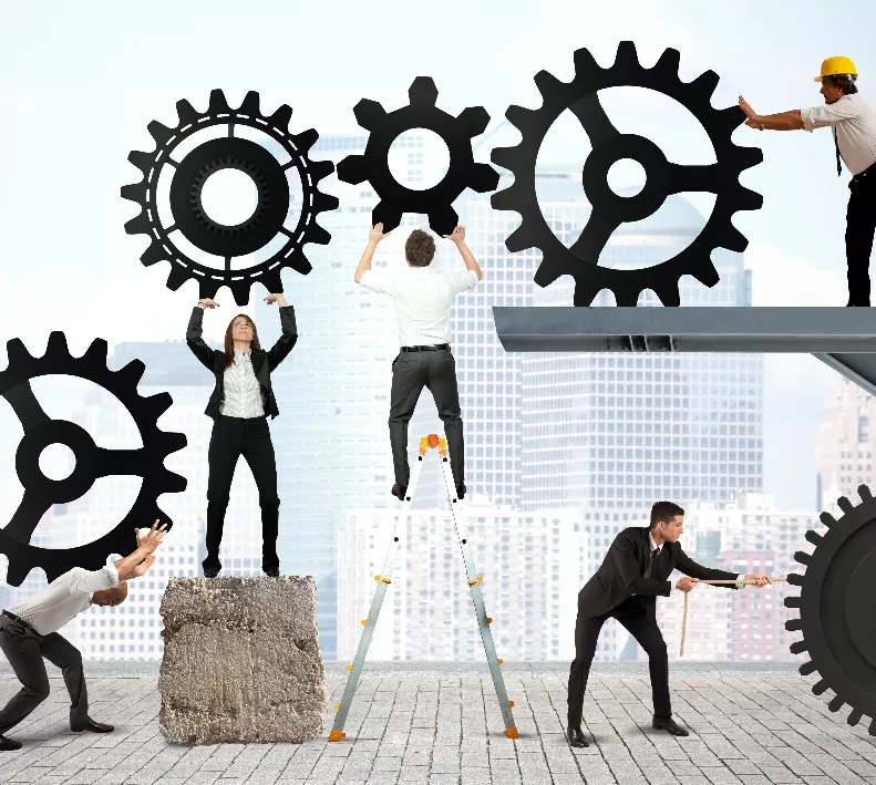 Teamwork of businesspeople