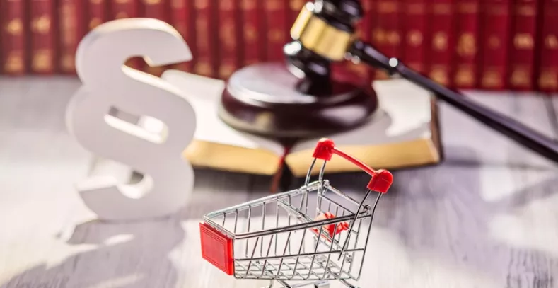 Little trolley – pushcart with the symbols of law
