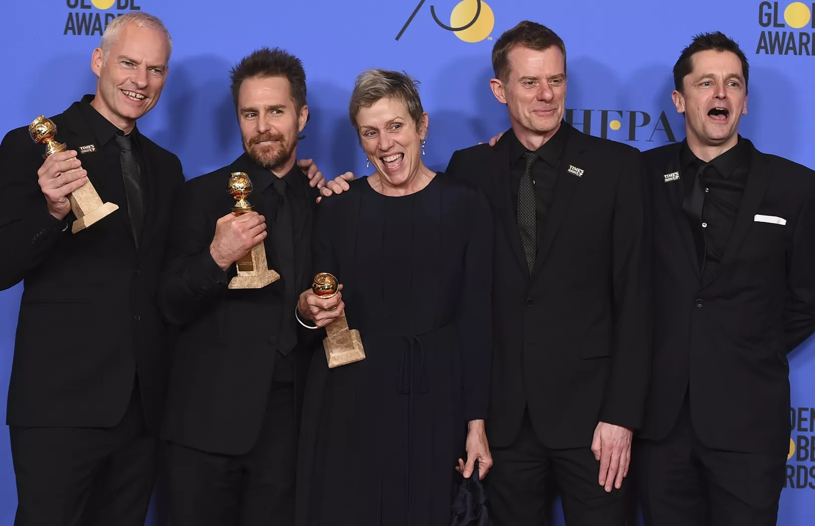 Martin McDonagh, Sam Rockwell, Frances McDormand, Graham Broadbent, Peter Czernin