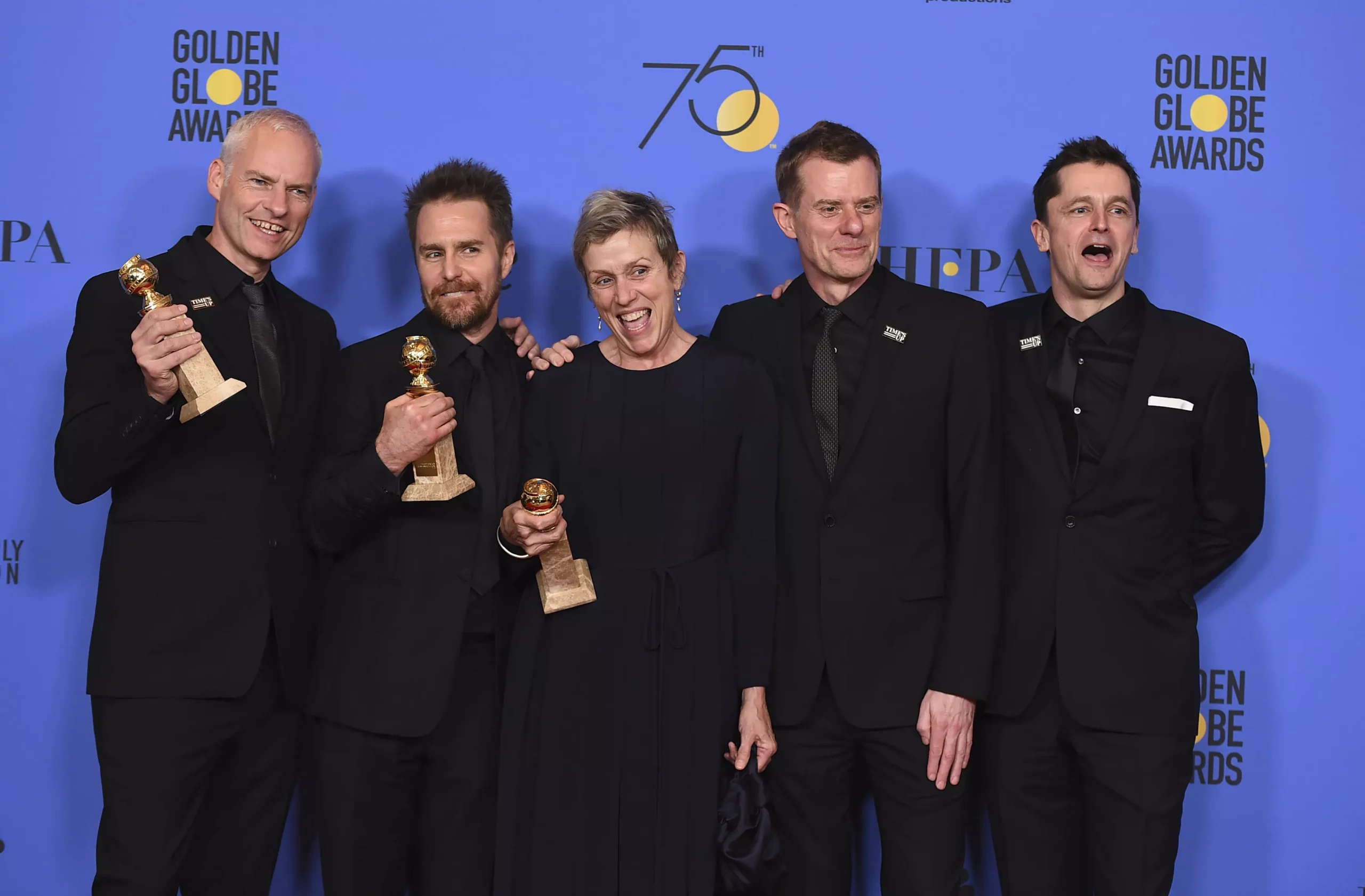 Martin McDonagh, Sam Rockwell, Frances McDormand, Graham Broadbent, Peter Czernin