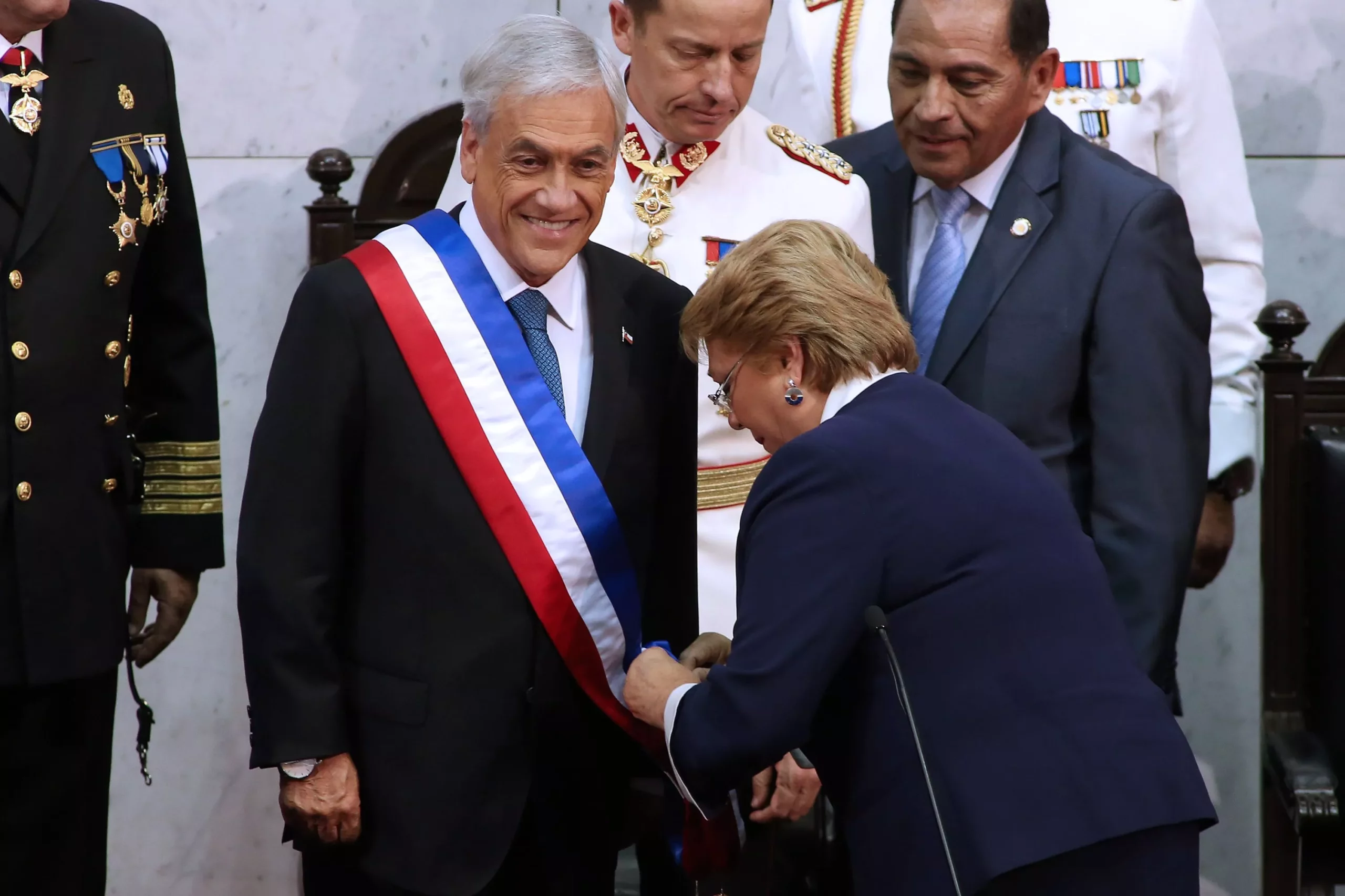 CHILE-PINERA-INAUGURATION-BACHELET-MONTES