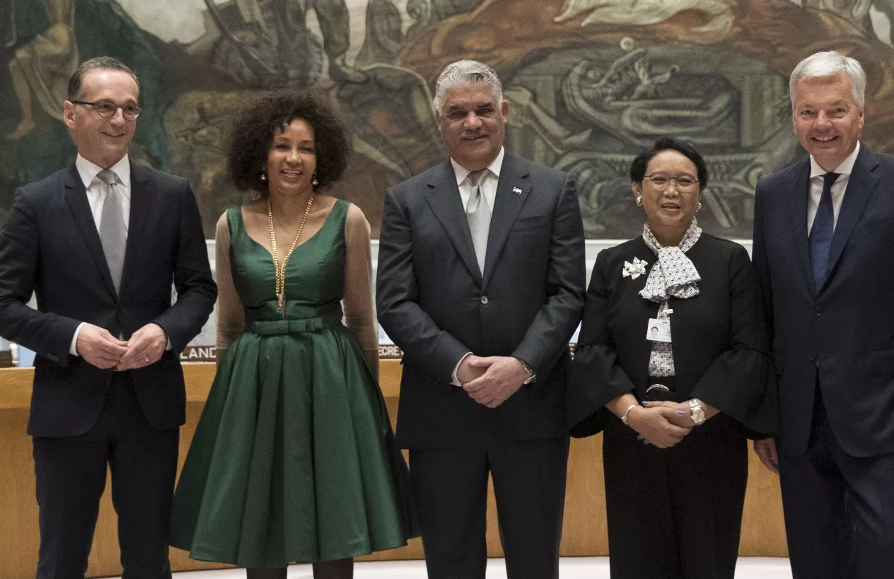 Heiko Maas, Didier Reynders, Lindiwe Sisulu, Miguel Vargas, Retno Marsudi
