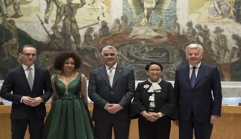 Heiko Maas, Didier Reynders, Lindiwe Sisulu, Miguel Vargas, Retno Marsudi