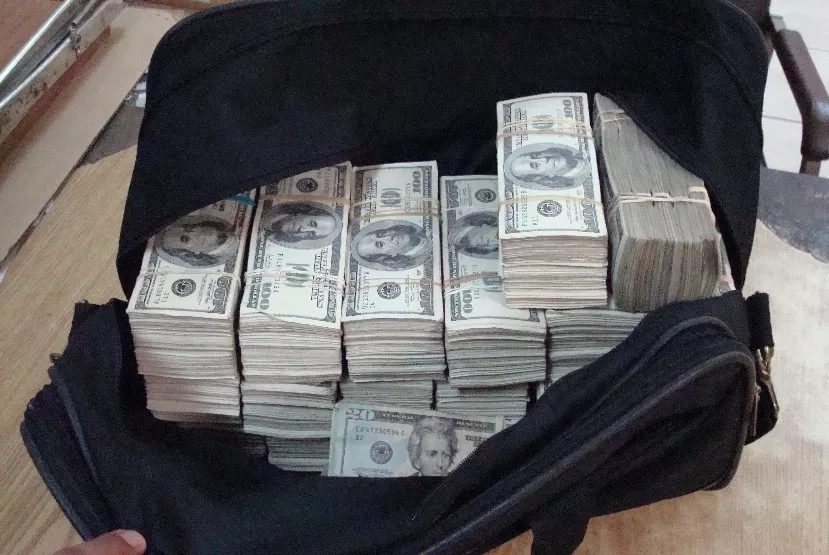 Dolares incautados por la DNCD