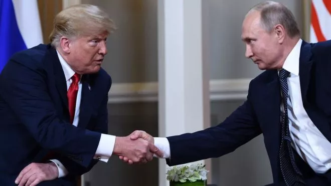 El presidente de Estados Unidos, Donald Trump y su homólogo ruso Vladimir Putin. Fuente externa