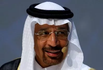 Saudi Arabia’s Energy Minister Khalid al-Falih talks during the 23rd World Energy Congress in Istanbul
