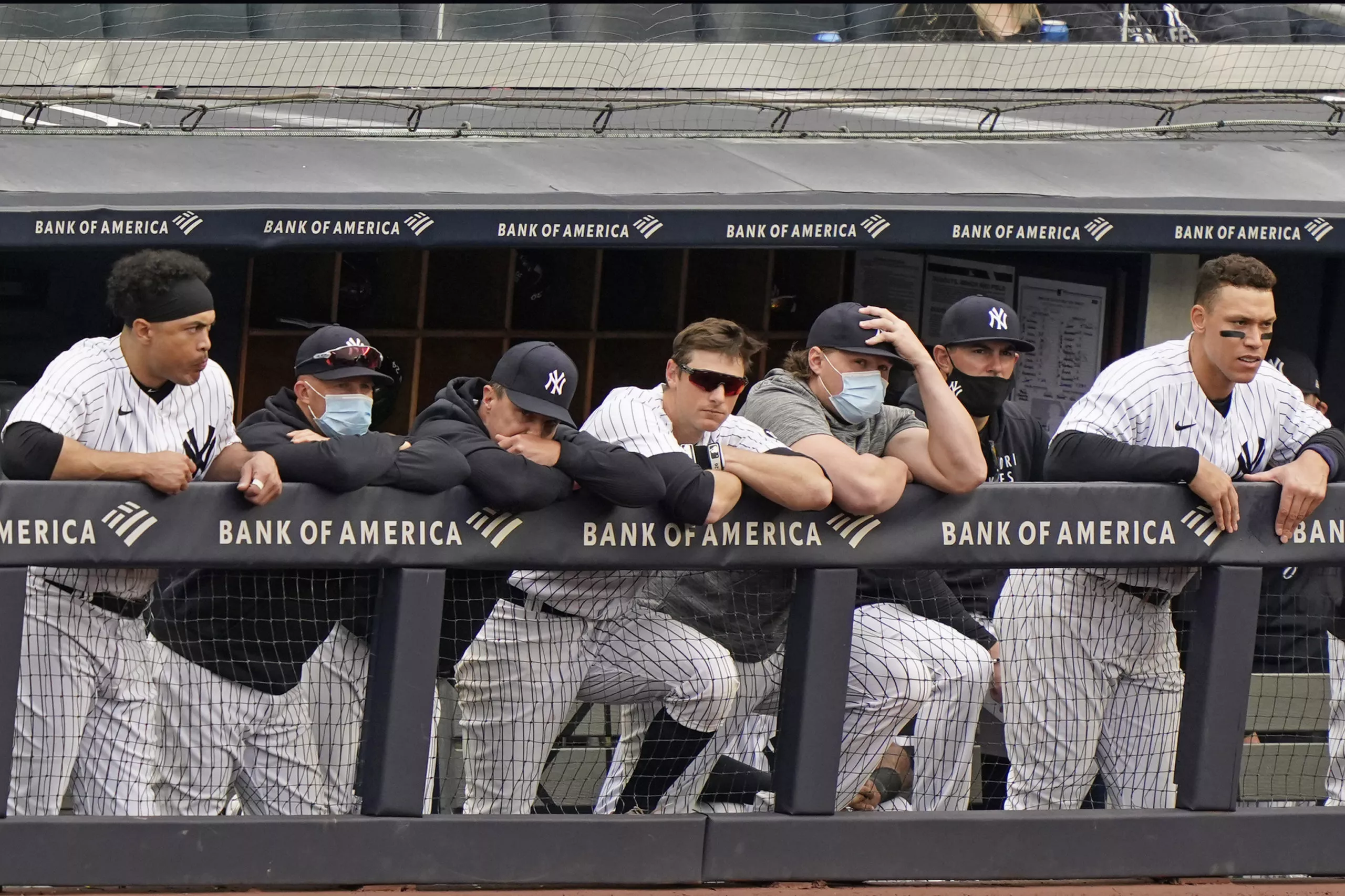 Giancarlo Stanton, Brett Gardner, Jay Bruce, DJ LeMahieu, Luke Voit, Aaron Judge