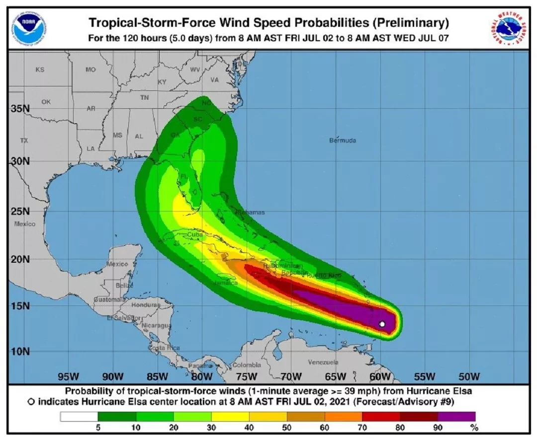 Elsa first hurricane of the season