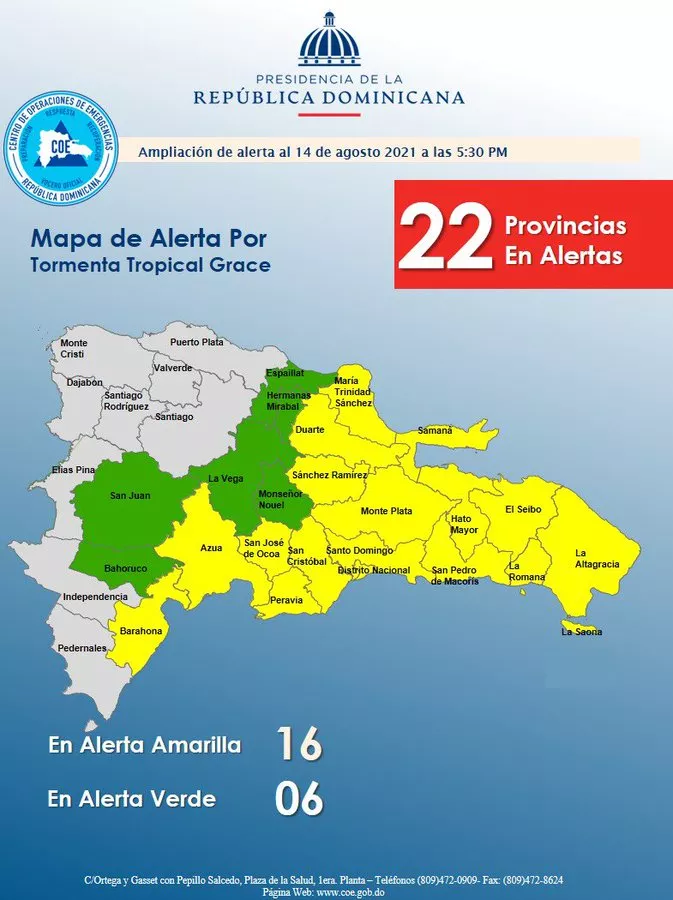 Provincias en alerta