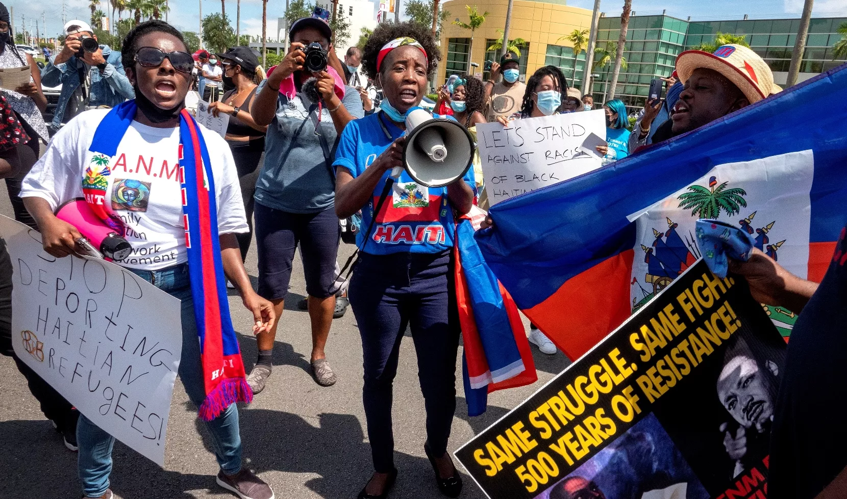 Protest against expulsion of Haitian refugees in Miami