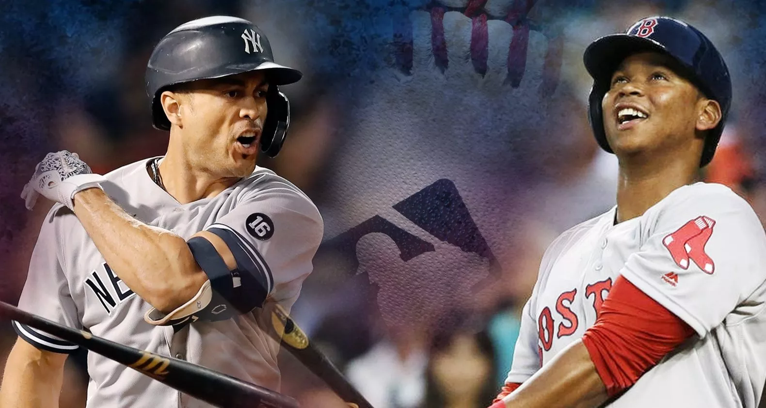 Los toleteros Giancarlo Stanton, de los Yanquis, y el dominicano Rafael Devers, de Boston, son claves en el tramo final.  AP