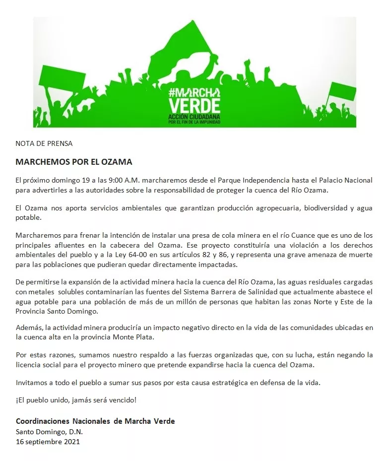 MarchemosPorElRíOZAMA 19062021