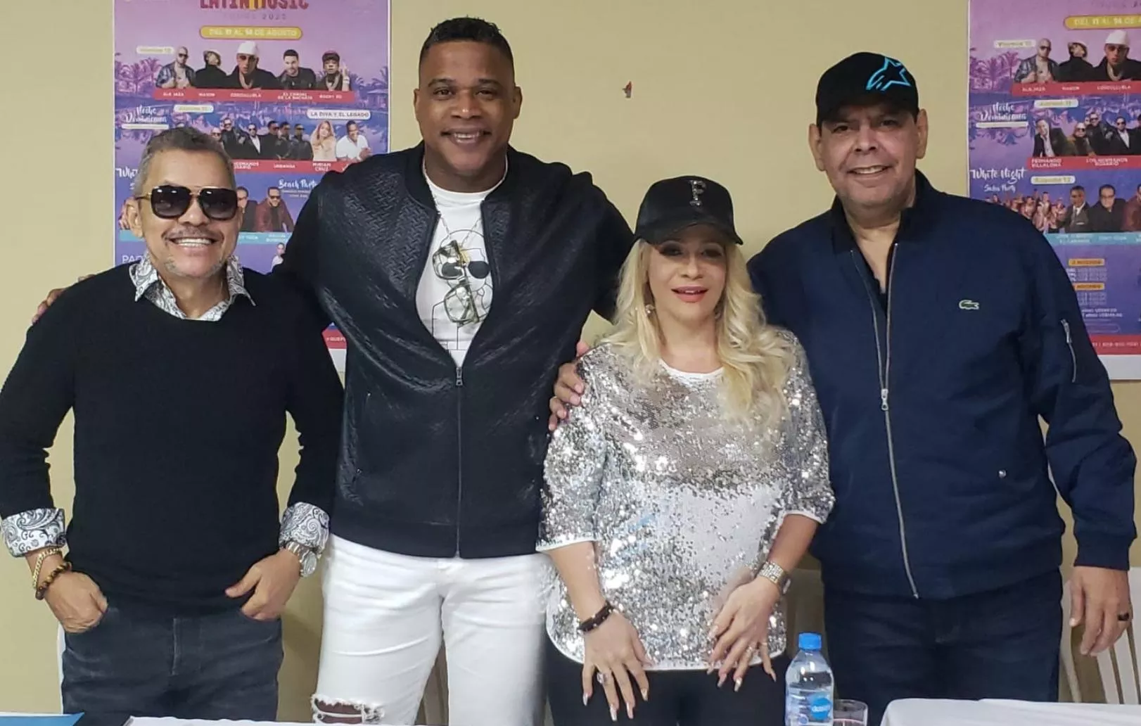 Rafa Rosario, Jandy Ventura,  Miriam Cruz y Fernando Villalona en rueda de prensa del Latin Music Tours.