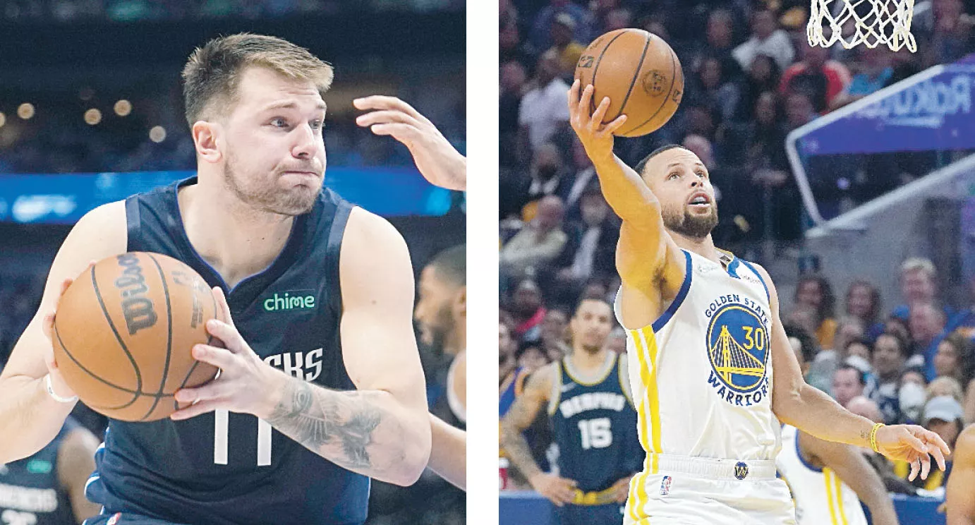 Luka Doncic y Stephen Curry, principales figuras en la final del Oeste de la NBA.  Ap