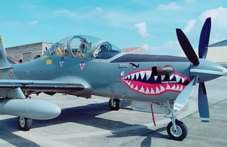 Uno de los aviones “Super Tucano”.