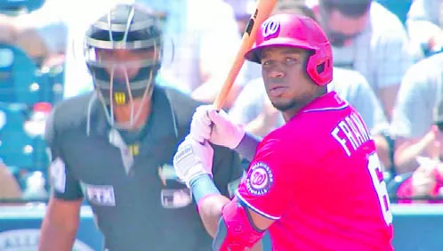 Maikel Franco dio jonrón  anoche para los  Nacionales.   AP