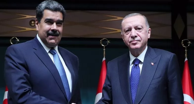 Los mandatarios Nicolás Maduro  y Recep Tayyip Erdogan.