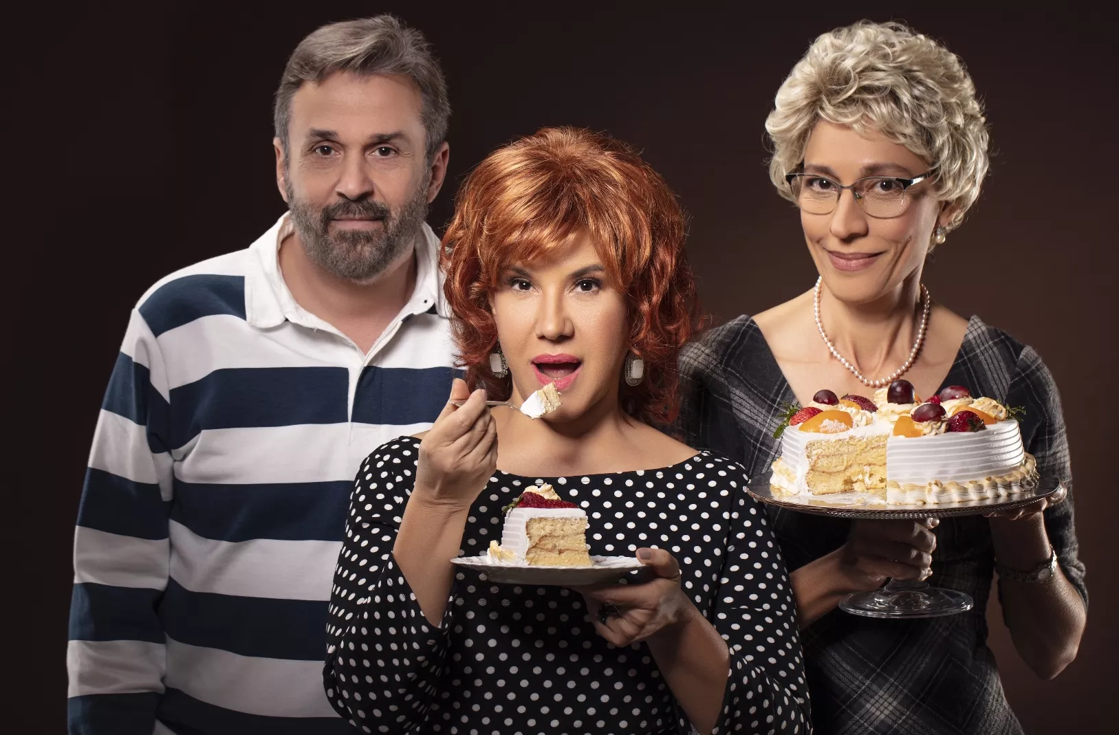 Guillermo Cordero, María Castillo y Aidita Selman en una escena de la pieza teatral.  fuente externa