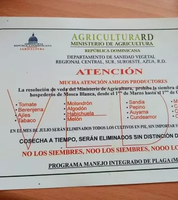 Las autoridades alertan de no sembrar 16 productos.