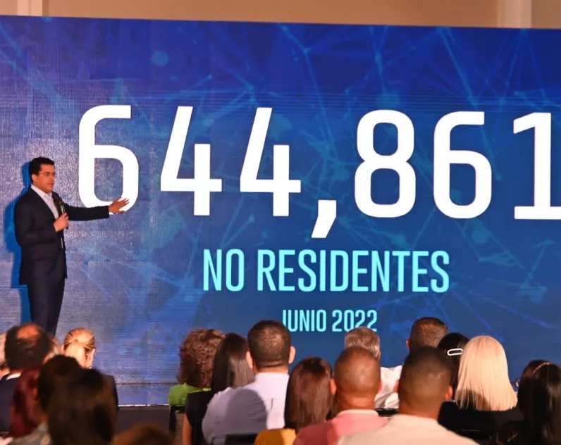 Collado durante presentación de los datos del turismo.