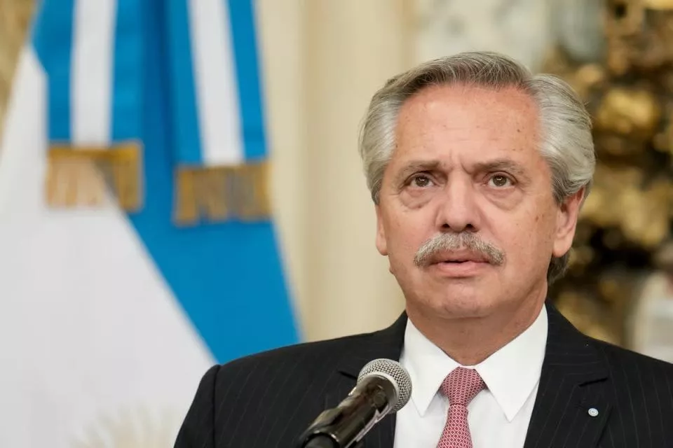 El presidente argentino Alberto Fernández