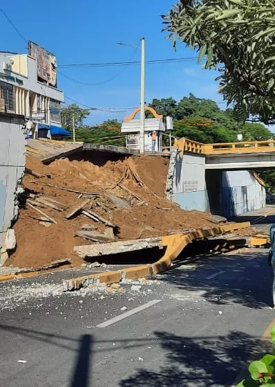 Condición que registra el tramo tras el derrumbe.