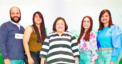 Braulio Pichardo, Margie Morel, Anya Damirón, Yessica Valera y Johanna Henríquez.
