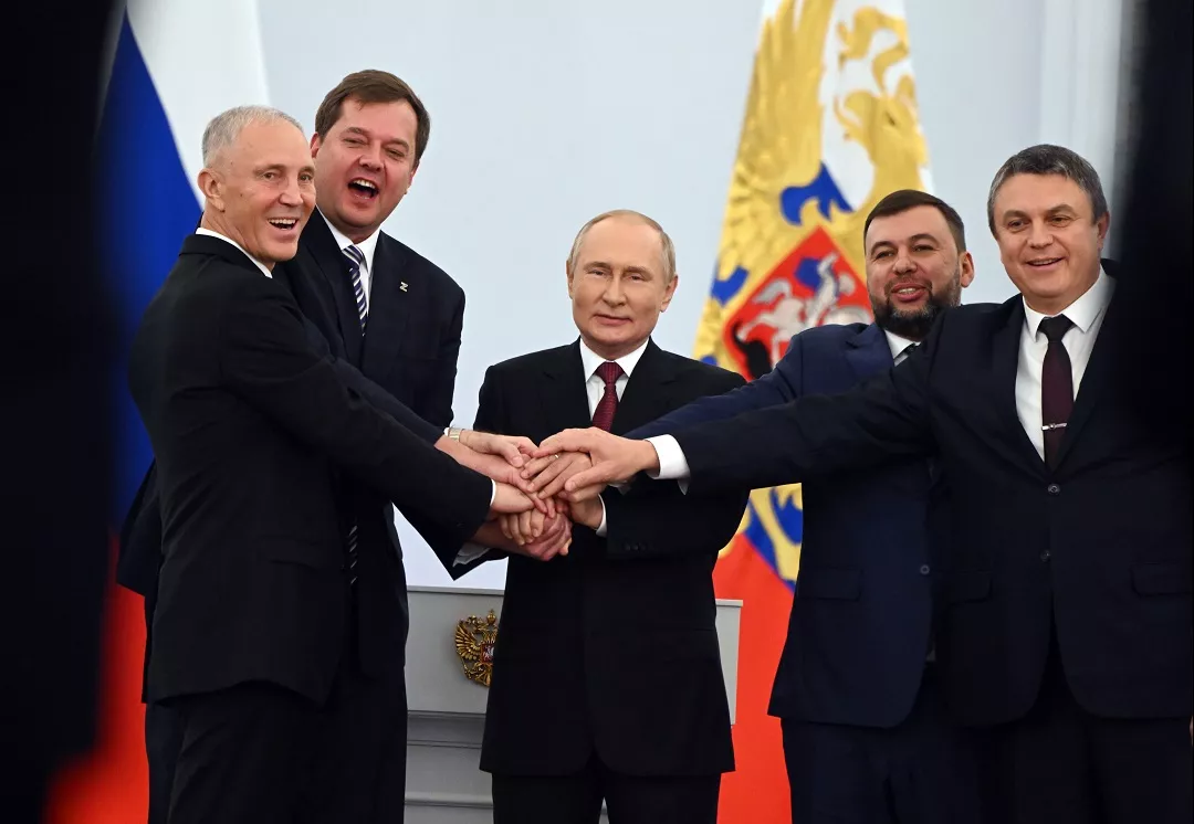 A signing ceremony to annex four more areas of Ukraine in Mosoww