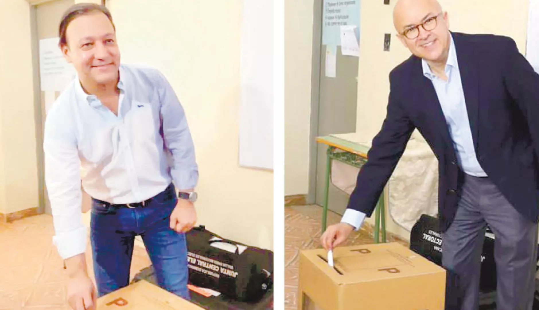 Los precandidatos Abel Martínez  y Francisco Domínguez Brito, los más votados de la consulta del PLD.