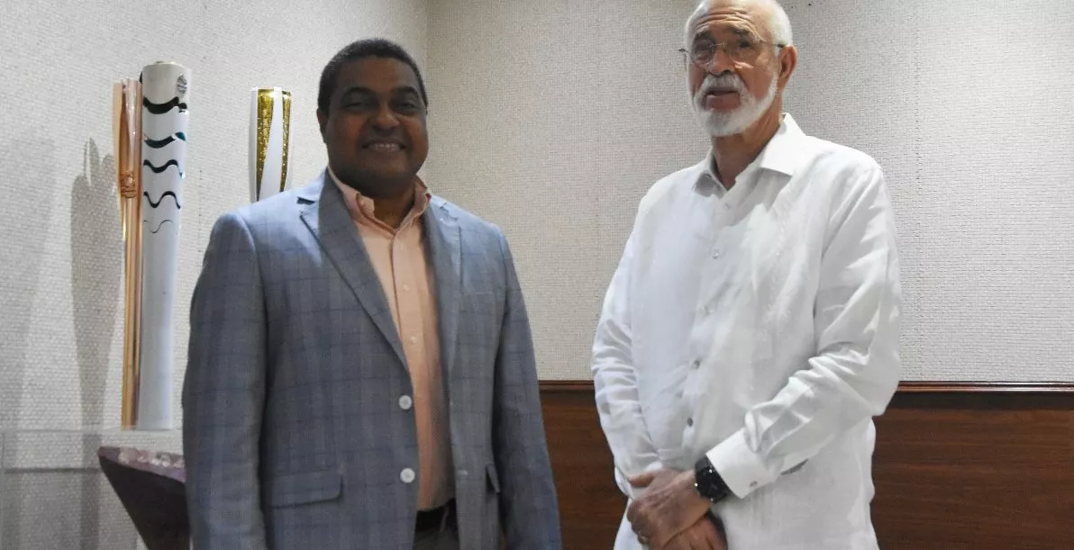 José Monegro y Antonio Acosta durante  su encuentro de este jueves en el COD.   fuente externa