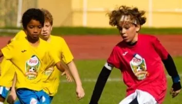 Aspecto de un partido en la Copa de Fútbol Infantil.