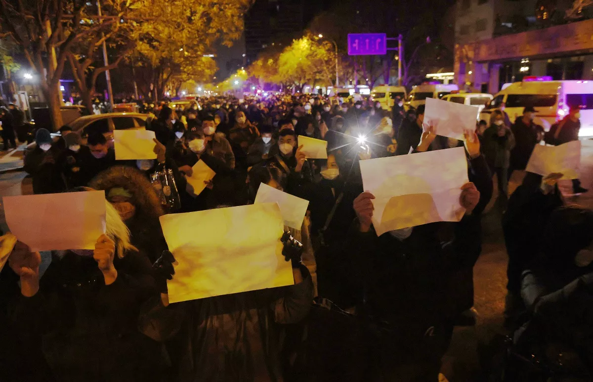 Protest in Beijing against Covid restrictions triggered by a fire in Urumqi that killed 10 people