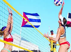 Acción del partido entre Estados Unidos y Puerto Rico.