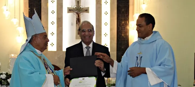 Monseñor Ramón Benito Ángeles Fernández, Julio Cesar Castaños Guzmán y José Luis de la Cruz.