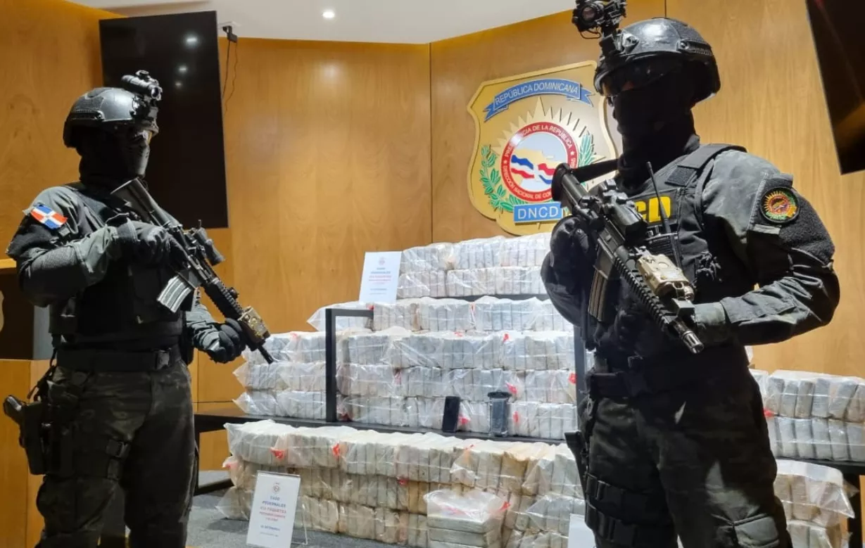 En promedio la DNCD incauta unos 2,311 kilogramos de cocaína por mes.  Fuente externA