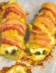 Los ajíes rellenos de bacalao noruego.