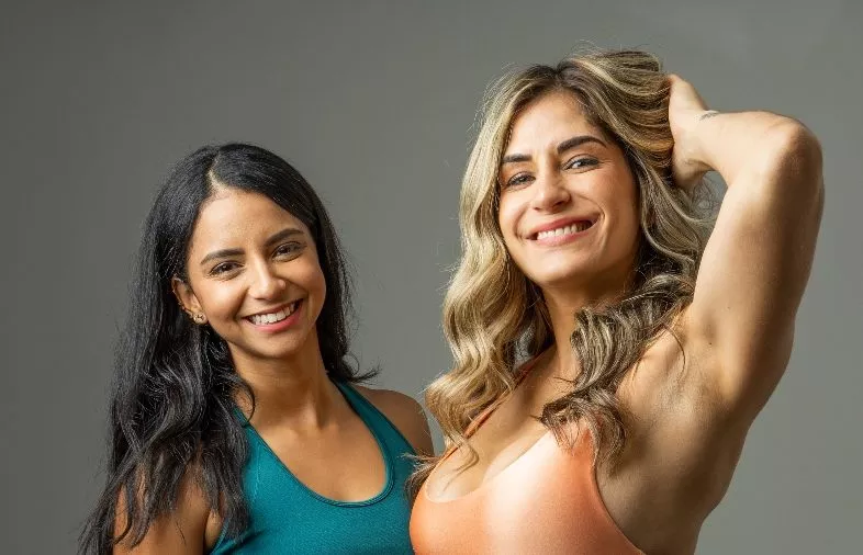 Las coach  Heidy Paniagua  y Leysi García.
