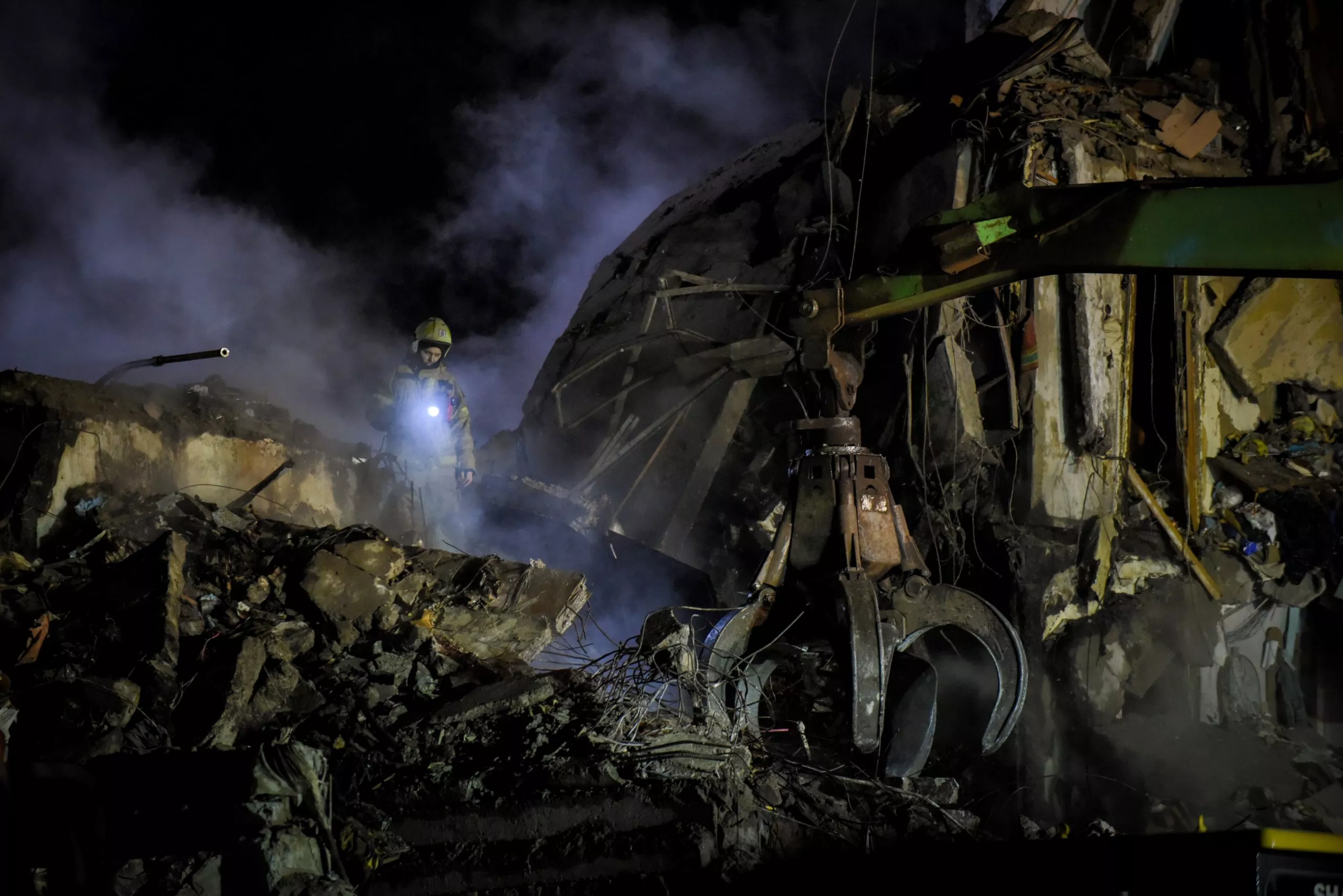Aftermath of Russian missile attack hitting an apartment block in Dnipro, southeastern Ukraine